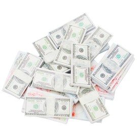 ONEST 300 Pieces Mini Fake Money for Kids Dollhouse Miniature Play Copy Dollars Scene Model Mini Pound Dollar Bills Set for Doll House Accessories