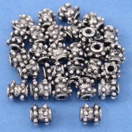 15g Dot Bali Tube Bead Antq Silver Plated 6mm Approx 25