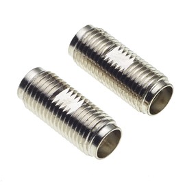Keple Adapter, SMA Female to Male Female Bulkhead Panel Chassis Mount Barrel Adapter Antenna Socket for Wireless LAN Device Coaxial Cable Pack 2 F/F Panel/Housing - Pack of 2
