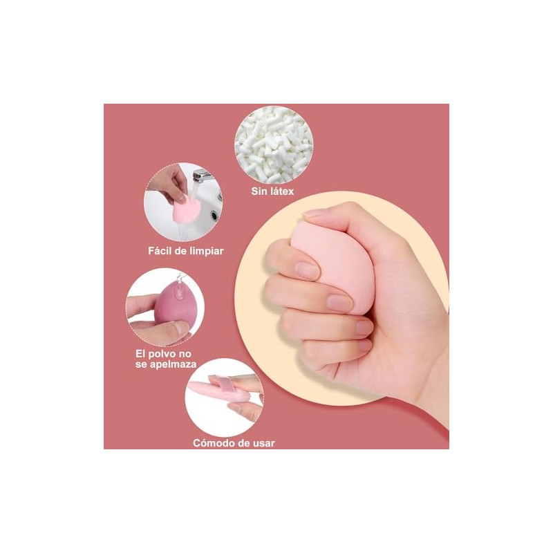 15 Piezas Brochas para Maquillaje con 10 Brochas, 2 Esponjas,