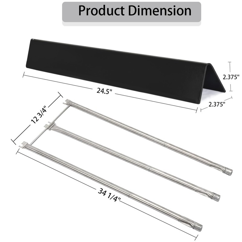 Leship 24.5" Flavorizer Bars & 34" Burner Tube Set Replace