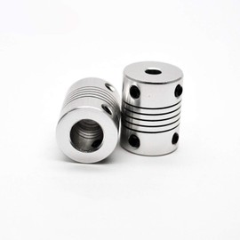Flexible Shaft Coupling 5 mm to 8 mm 19 x 25 Stepper Motor Coupler Aluminium Alloy CNC Joint Connector Motor Shaft Coupling 3/4/5/6/6.35/7/8/10 mm (6.35 mm x 8 mm)