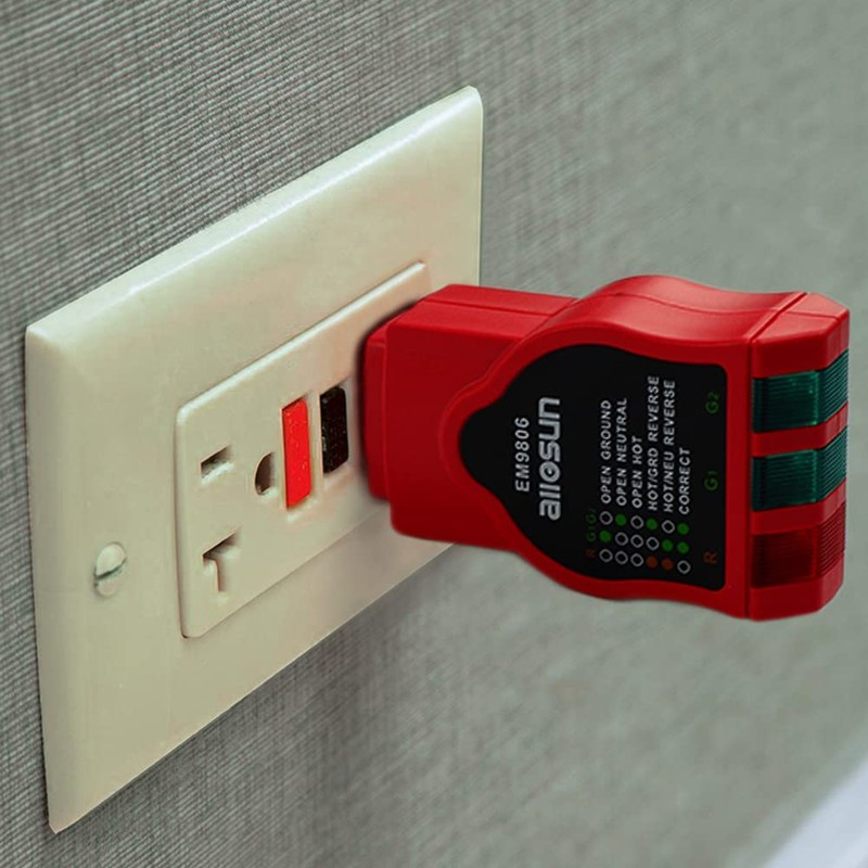 allsun GFCI Outlet Tester AC Electrical Outlet Receptacles Socket Tester