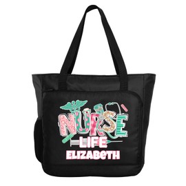 all about me company Nurse Tote Bag with Laptop Compartment, Nurses Tote Bag for Work Supplies, Nursing School Bag and Nursing Supplies for Nurses - Computer Tote Bag for Women - Nurse Bag