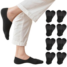 Fychuo 8 Pairs No Show Socks Women Non Slip Socks Low Cut Liner Invisible Socks for Women Men Cotton Liner Boat Socks Trainer Socks for Ladies and Girls