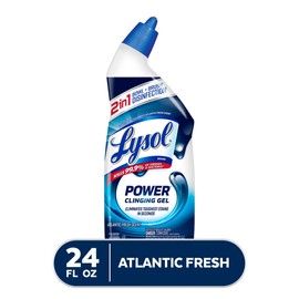 Lysol Power Toilet Bowl Cleaner Gel, For Cleaning and Disinfecting, Stain Removal, 24oz