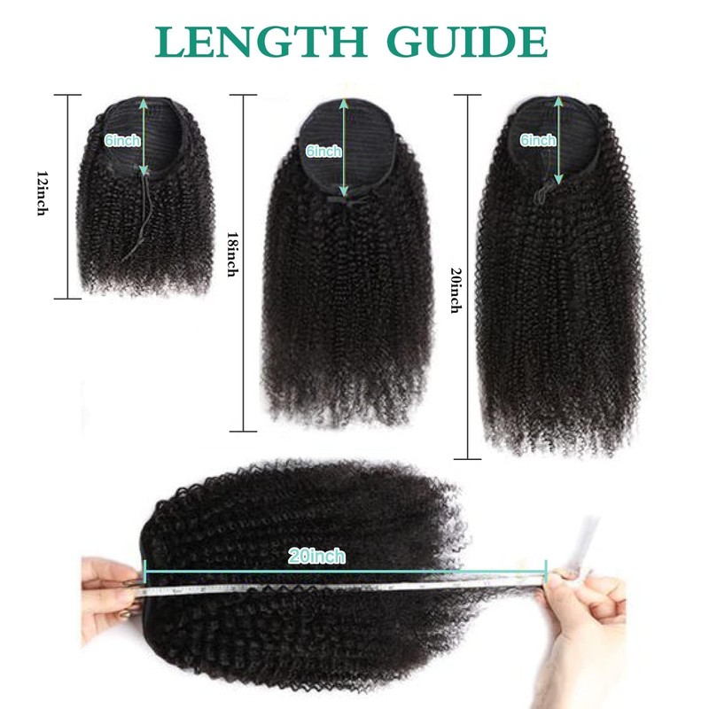 Afro Kinky Curly Drawstring Ponytail 4C for Black Women Afro