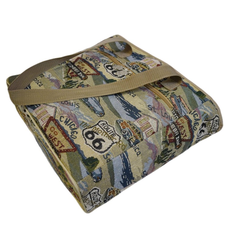 Karriage-Mate Cotton Canvas Tote Bag. Route 66-Theme