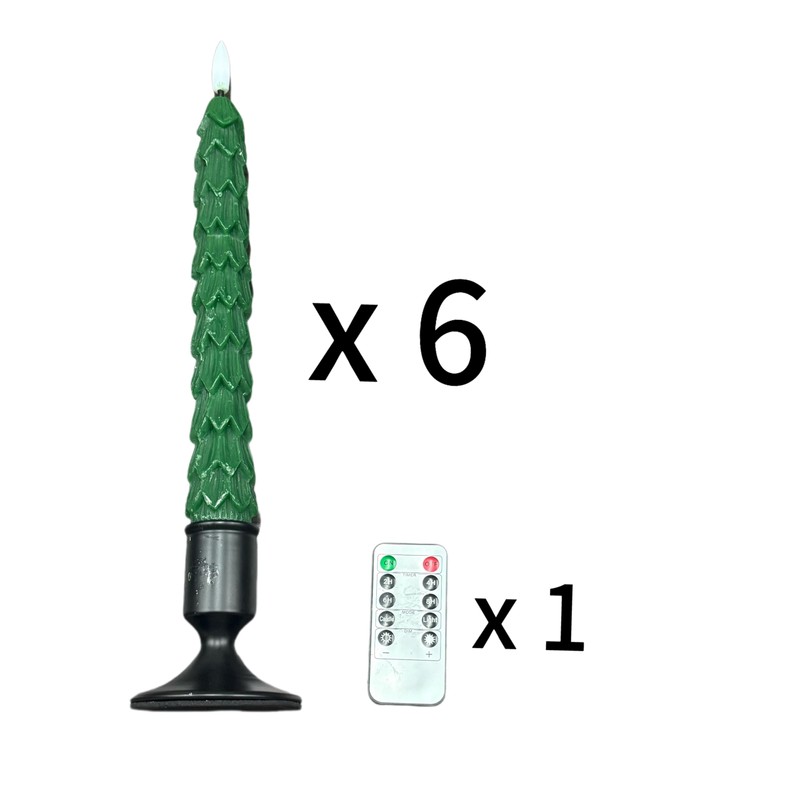 Christmas Tree Candles with Remote, Real Wax Taper Flameless Candle