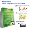 NCWANG 12PACK Paper Shredder Lubricant Sheets with Shredder Oil for