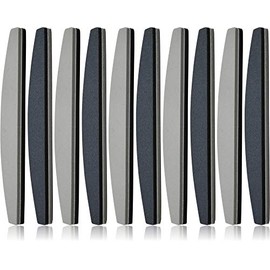 Set of 10 Buffer Files Half Moon Gloss Loss 240/320 Grey/Black [1 x 10 Pieces]