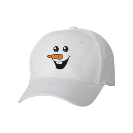 One Size White Baseball Snowman Face Cute Christmas Embroidered Dad Hat Structured Cap