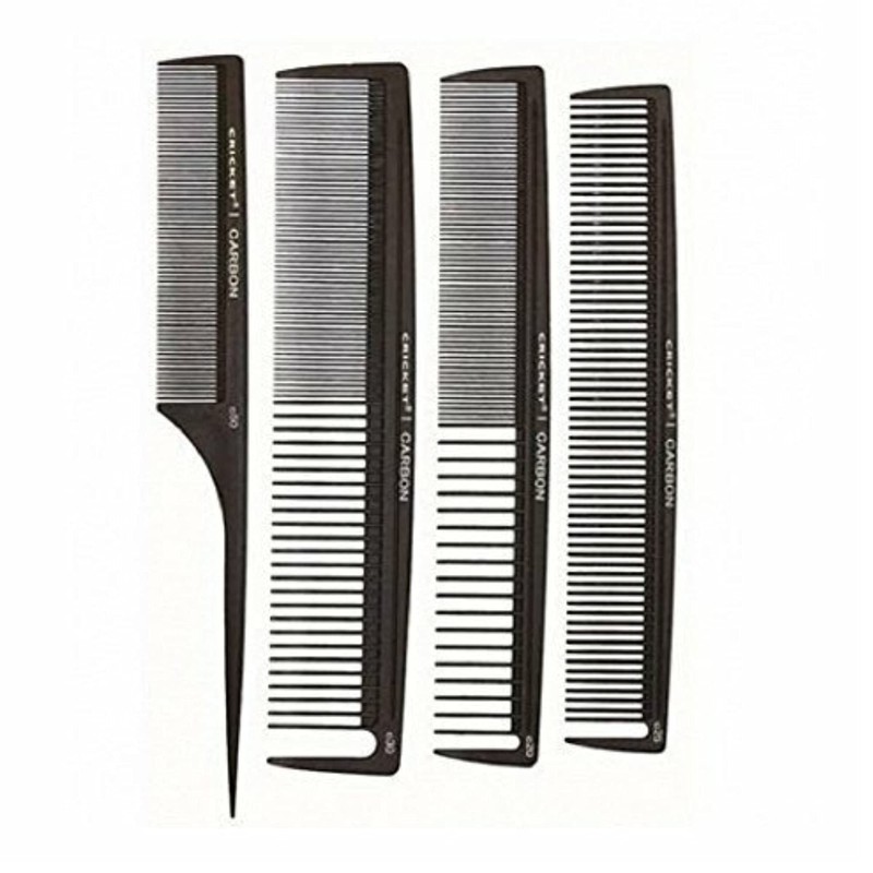 Carbon Comb Stylish 4-Pack Set by Cricket for Unisex -