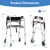 GYMAX Walkers for Seniors, 2-Button Folding Walker with 5 Inches