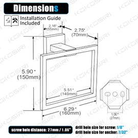 KOKOSIRI Bath Towel Ring 2PC Towel Hanger Bathroom Towel Holder Towel Rack Wall Mounted Stainless Steel 2 Pack, Brushed Steel, B3004BR-P2