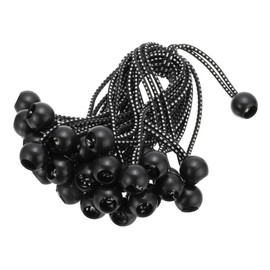 PATIKIL 9 Inch Tarp Ball Bungee Cord, 50 Pack Bungee Cords with Balls Canopy Tarp Tie Downs Cords Elastic String for Outdoor Camping Cargo Shelter Tent Poles, Black White