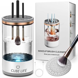 Electric Makeup Brush Cleaner Machine, 1200mAh Cosmetic Brush Cleaner, Protable Electric Makeup Brush Cleaner, Automatic Spinning Makeup Brush Cleaner For All Size Makeup Brush and Sponges