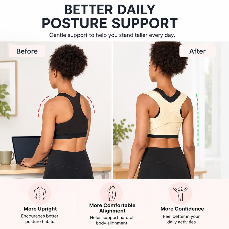 Adjustable Posture Corrector Back Brace for Upper Back Support –