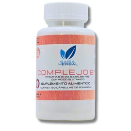 Complejo B 120 Cápsulas de 500 mg Vitaminas (B1+B2+B3+B5+B6+B9) SAISA HERBAL Premium