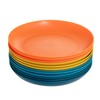 Hioasis 12pcs 8inch Plastic Deep Plates Set,Unbreakable Dessert Dinner Plates,Lightweight