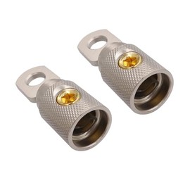2PCS Car Wire Coupler Terminal Butt Connector 0 4 8 GA Gauge Joiner Screw Ring (0 AWG,Silver)