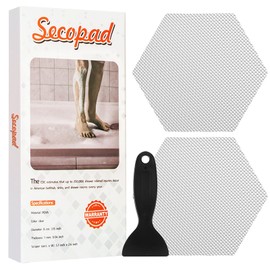 Secopad Original 24 PCS Bathtub Stickers Non-Slip, Hexagon Safety Shower Treads Adhesive Appliques with Premium Scraper