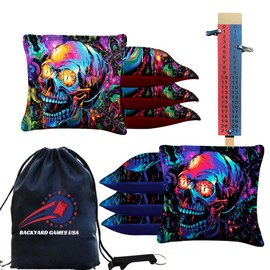 BackYardGamesUSA Tournament Cornhole Bags Sets of 8 Regulation Professional, Tournament Slick n Stick Corn Hole Beans Bags for Cornhole Games