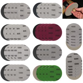 Sanding Discs 75mm 50pcs Sandpaper Water Dry Glass Paper Car Body Grit 600/800/1000/1200/1500/2000/2500/3000/4000/5000, Wet Sandpaper for Metal, Wood, Etc