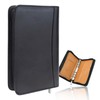 Black A6 Budget Binder Zipper PU Leather Binders Cover Refillable