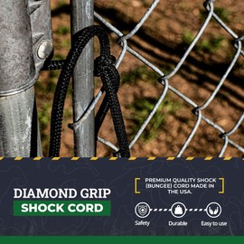 SGT KNOTS Diamond Grip Black Bungee Cord - 100% Stretch Elastic Cord and Absorbent Bungee Shock cord for Camping, Kayak Deck, Crafting (1/4" x 10ft)