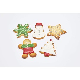 KitchenCraft Sweetly Does It Ultimate Christmas Cookie Cutter Set with Sweet, Gift, Piping Bags and Nozzles in Presentation Box, Stainless Steel