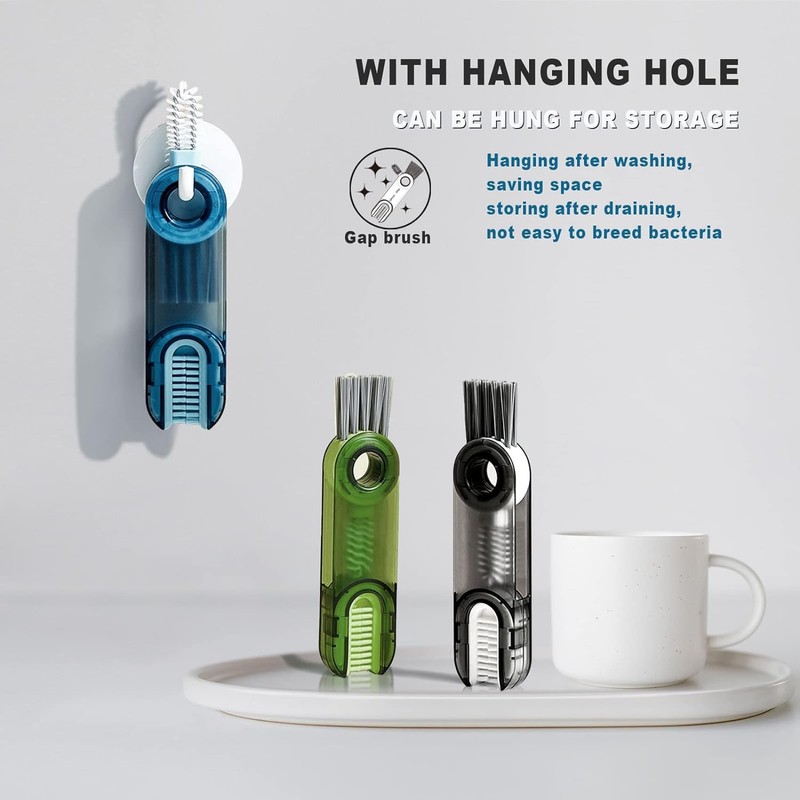 3 Pcs Cepillo para Botellas, Cepillo Limpiador de Tazas Multifuncional
