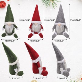 Qivange 3 PCS Christmas Gnomes Set Gonks Christmas Decorations Indoor, Xmas Gonks Decorations Handmade Gonks Figures Plush Doll Christmas Gonks Ornaments Xmas Table Decorations for Home Decor
