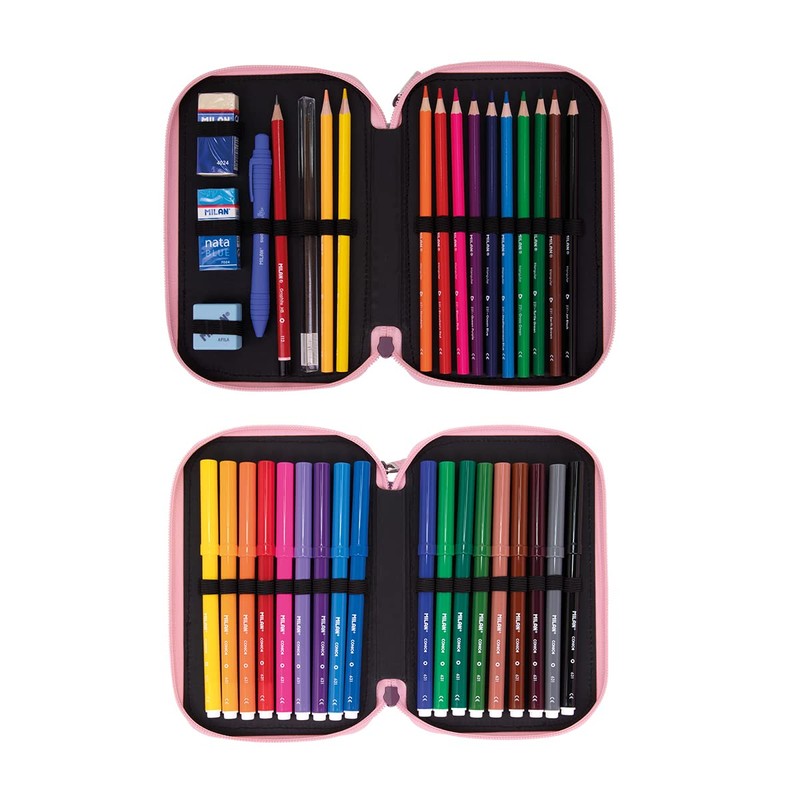 MILAN® Fun Animals Series 2 Tier Pencil Case Blue