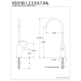 Kingston Brass KS3193AL Restoration Single Handle Water Filtration Faucet, Antique Brass