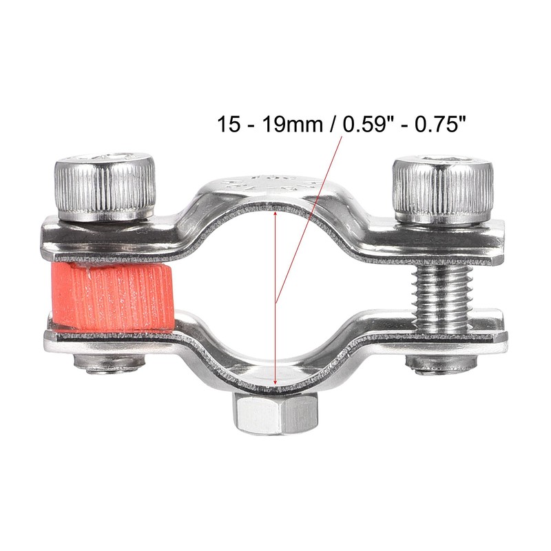 sourcing map Wall Ceiling Mount Pipe Supports, 304 Stainless Steel