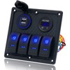4 Gang Marine Switch Panel, EilxMag Blue Boat Rocker Switch