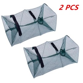 Unbranded 2Pcs Fishing Bait Trap Foldable Nylon Fishing Cast Cage Portable Fishing Net