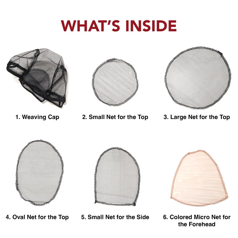 Donna Collection Hair Weaving Cap 5 Pieces Net Set #11070
