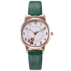 LIWEARE Women's Watch Women's Fashion Quartz Watch PU Leather Strap Simple Casual Wrist Watch for Women Girls, Green, Strap.