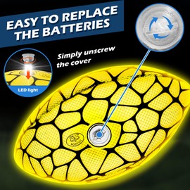 Jasonwell Glow in The Dark Football - Strong Grip Light Up Football Toy Stuff Sports Balls for Boys Kids Teenage Junior Youth Adult Outdoor Christmas Birthday Gifts for Age 6-8 8-12 13 + Year Old No.6