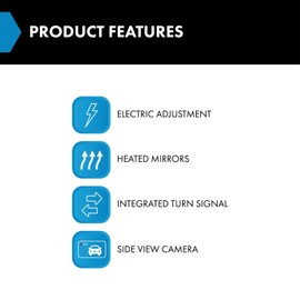 TRQ Passenger Side Mirror Assembly Power Heated Turn Signal Camera Textured Black Compatible with 2014-2016 Nissan Rogue