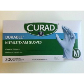 Curad Durable Nitrile Exam Gloves 200 Gloves. size Medium