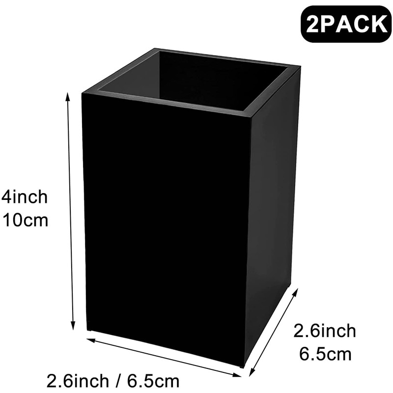BLITZ SAT-USA Black Acrylic Pen Holder (2 PCS) - Pen