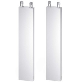 DIYhz - Bloque de refrigeración de agua de aluminio, sistema de disipador de calor líquido para PC, computadora, CPU, radiador, disipador de calor, cabezal endotérmico plateado, 2 unidades (40 mm x