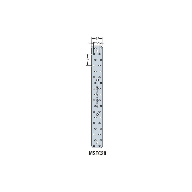 Simpson Strong Tie MSTC28 16-Gauge 28-1/4-Inch Strap