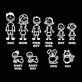 White Car Sticker I Love My Family Car Stickers and Decals Pet Cat Dog Animal Decal for Car Window Phone Notebook Decorative Cars Walls Exterior Accessories