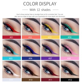 DekRion Liquid Eyeliner, Yellow Eyeliner Liquid, Long-lasting Colored Eyeliners, White Black Red Brown Green Purple Waterproof High-pigmented Colorful Eyeliners for Eye Makeup,1PC Yellow