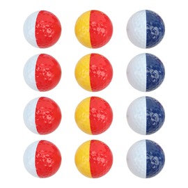 Golf Balls High Elasticity Long Distance Wearable Number Design Dual Color Balls for Practice Competition 12pcs Glossy Surface