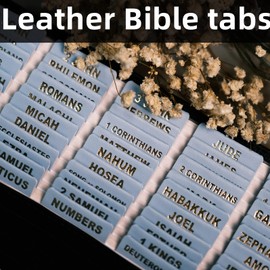 UPAFEXXI-Leather Bible Tabs, Bible Tabs for Women and Men(Gold Foil Lettering) Large Print Stickers, Easy to Read and Apply, 80 Chapters Labels for Easy Navigation(Sky Blue)